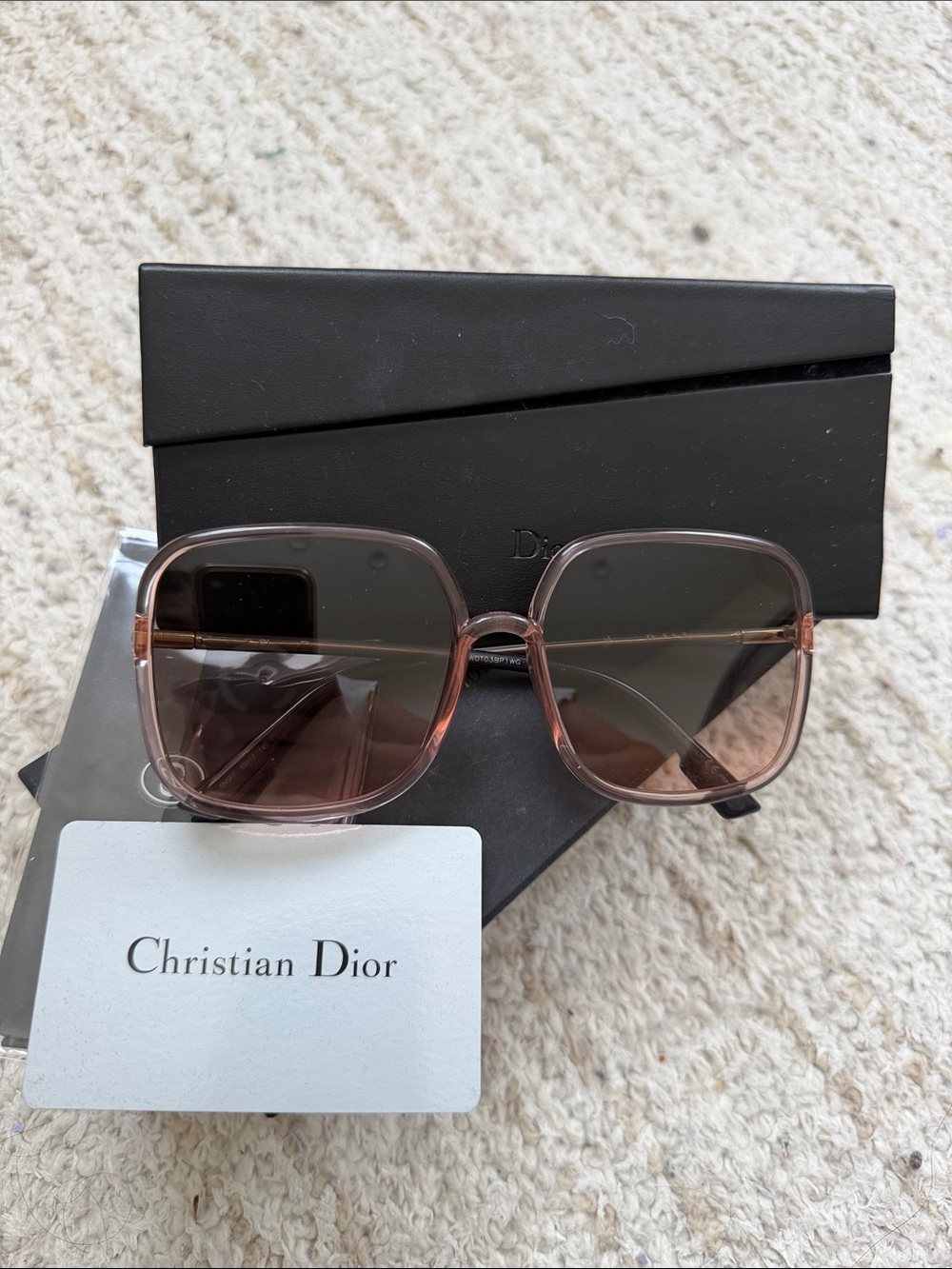 Dior Women's Rose-Tinted Square Sunglasses